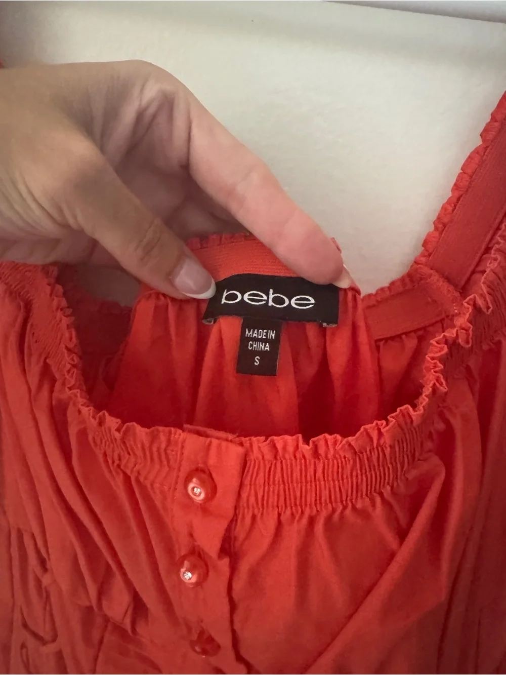 Bebe Coral Off-Shoulder Button Front Corset Style Blouse - Vintage